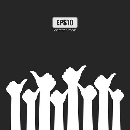 People showing thumb up sign, vector poster illustrationのイラスト素材