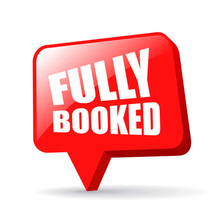 Fully booked announce board isolated on white backgroundのイラスト素材