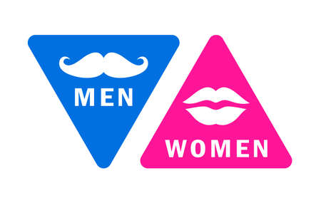 Men and women restroom signs set on white backgroundのイラスト素材