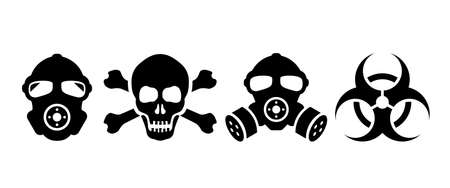 Toxic danger vector icons set isolated on white backgroundのイラスト素材