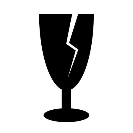 Fragile glass vector icon isolated on white backgroundのイラスト素材