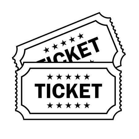 Ticket linear icon isolated on white backgroundのイラスト素材