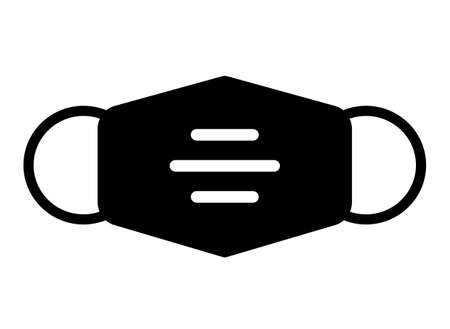 Face mask vector icon isolated on white backgroundのイラスト素材