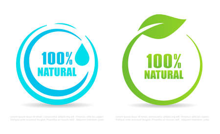 Natural circle vector icons set isolated on white backgroundのイラスト素材