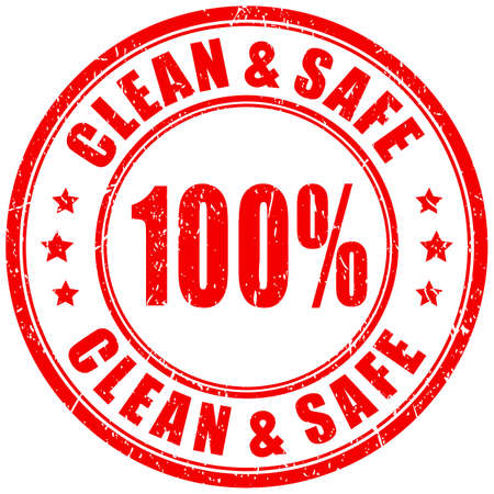 Clean and safe vector stamp isolated on white backgroundのイラスト素材
