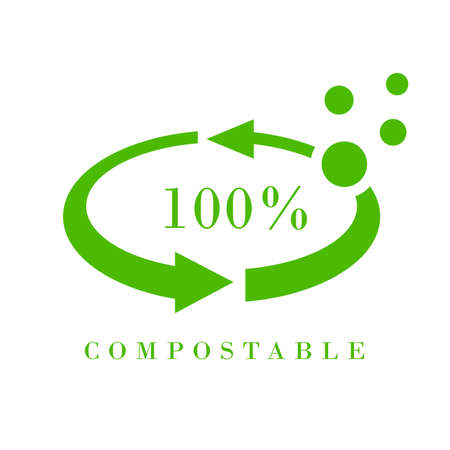 Compostable meterial vector icon on white backgroundのイラスト素材