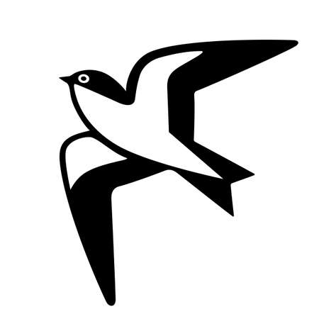 Swallow bird vector icon on white backgroundのイラスト素材