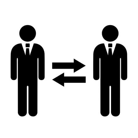 Keep safe social distance vector icon on white backgroundのイラスト素材