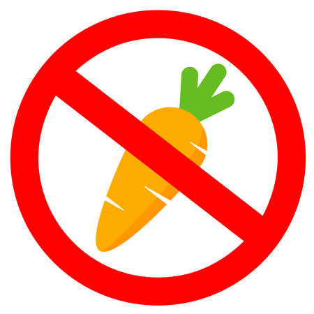 No carrots, do not feed the animals sign on white backgroundのイラスト素材