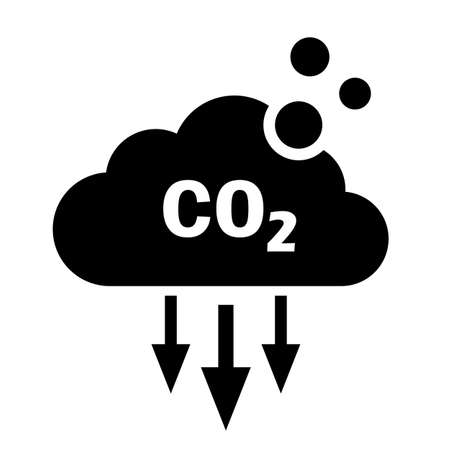 Carbon dioxide CO2 vector icon on white backgroundのイラスト素材