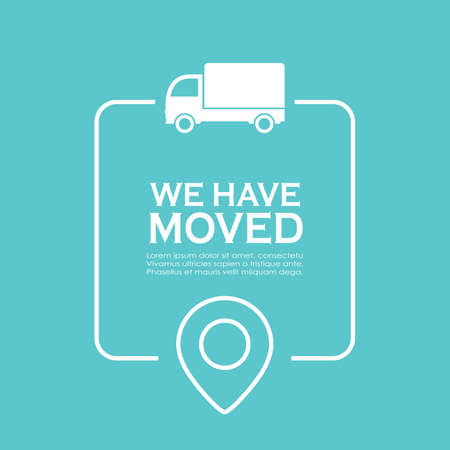 Text box design we have moved, vector illustrationのイラスト素材