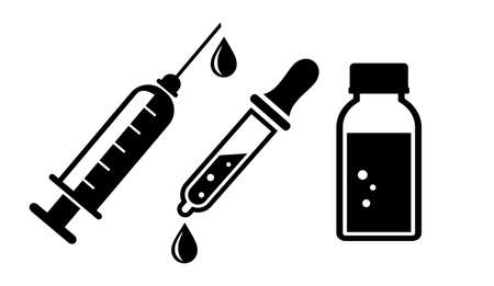 Medical drugs vector icons set isolated on white backgroundのイラスト素材