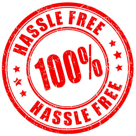 Hassle free vector stamp on white backgroundのイラスト素材