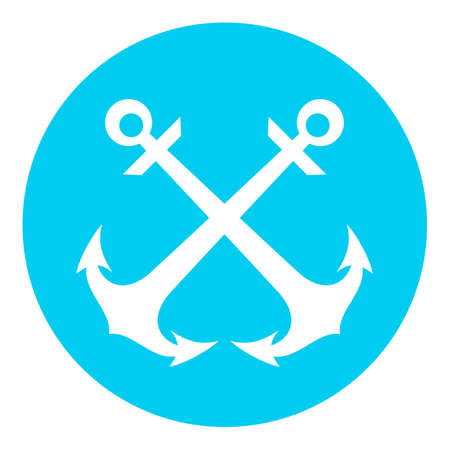 Retro nautical vector icon with anchors on white backgroundのイラスト素材