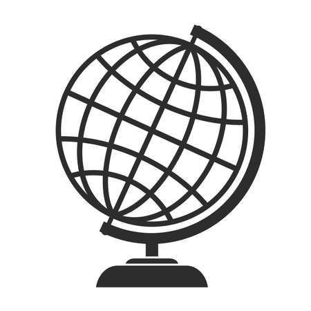 Globe vector icon on white backgroundのイラスト素材