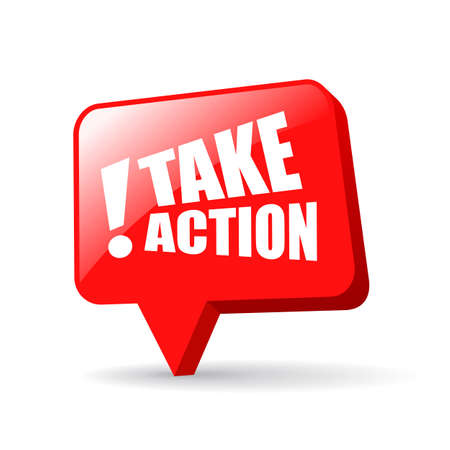 Take action glossy web icon on white backgroundのイラスト素材