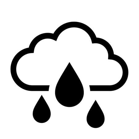 Cloud and rain weather vector icon isolated on white backgroundのイラスト素材