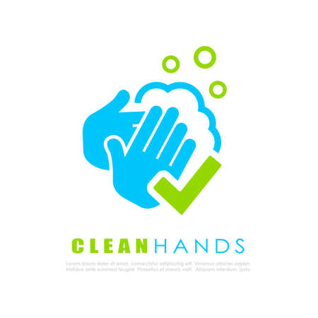 Disinfect hands vector logo isolated on white backgroundのイラスト素材