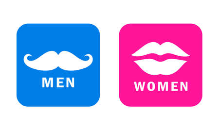 Men women vector signs set isolated on white backgroundのイラスト素材