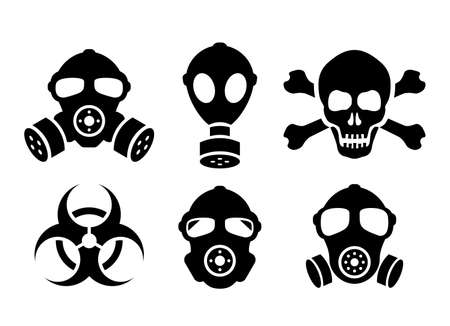 Toxic danger vector signs set isolated on white backgroundのイラスト素材