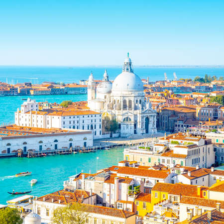 Historical center of Venice city and venetian lagoon, Italyの写真素材