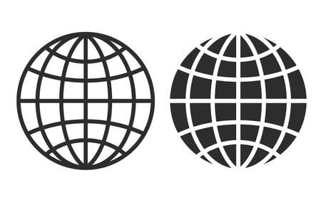 Grid globe vector icons isolated on white backgroundのイラスト素材