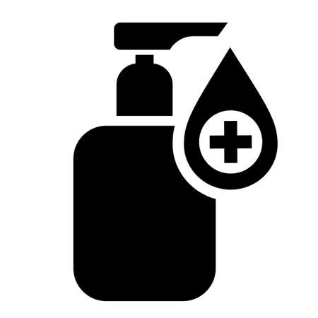 Hand sanitizer bottle vector icon isolated on white backgroundのイラスト素材