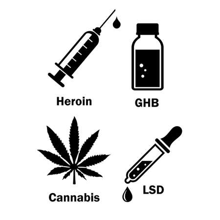 Narcotics drug vector icon isolated on white backgroundのイラスト素材