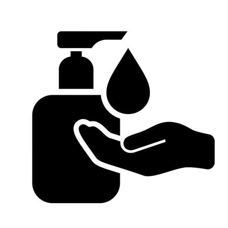 Wash and sanitise your hands vector icon isolated on white backgroundのイラスト素材