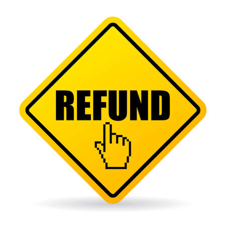 Refund vector sign on white backgroundのイラスト素材