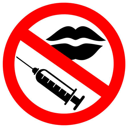 No lips injection vector sign isolated on white backgroundのイラスト素材
