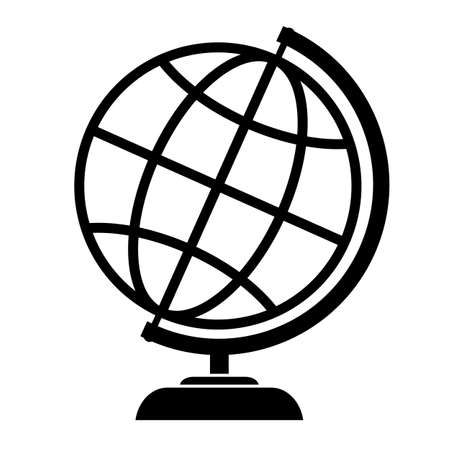 School globe vector icon on white backgroundのイラスト素材