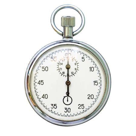 Stop watch clock isolated on white backgroundの写真素材