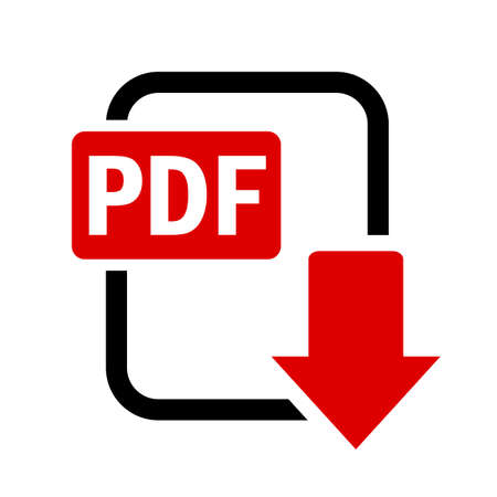Pdf download vector icon isolated on white backgroundのイラスト素材