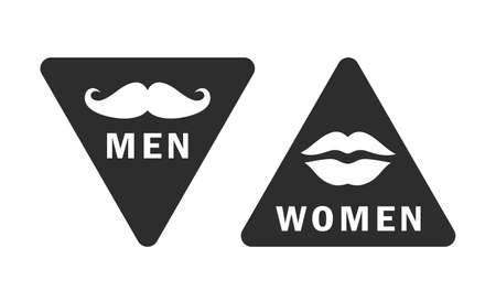 Men and women restroom vector signs on white backgroundのイラスト素材