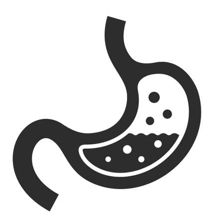 Human stomach vector icon on white backgroundのイラスト素材