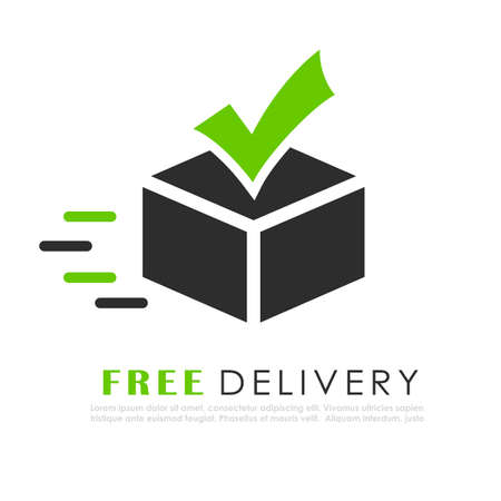 Free delivery vector logo on white backgroundのイラスト素材