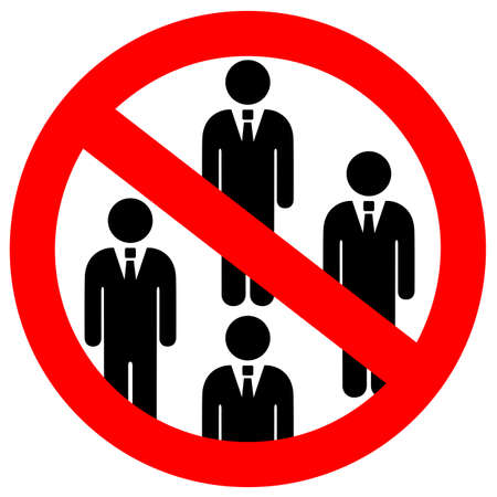 No public gatherings vector sign isolated on white backgroundのイラスト素材