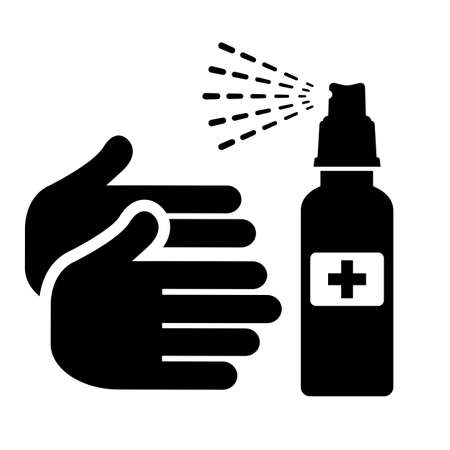 Sanitise your hands vector icon isolated on white backgroundのイラスト素材