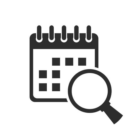 Event search in calendar vector icon isolated on white backgroundのイラスト素材