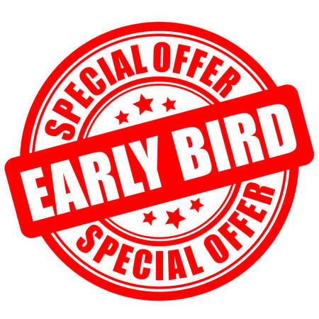 Early bird special offer label on white backgroundのイラスト素材