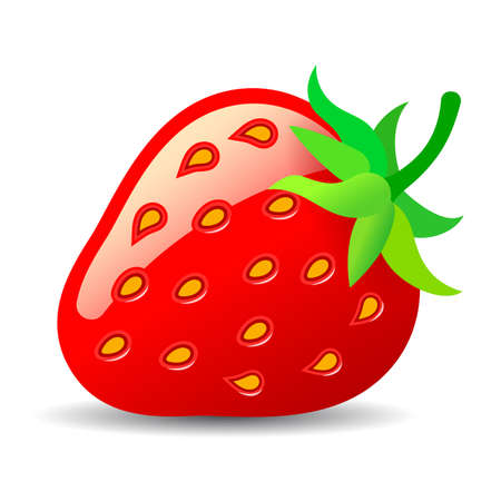 Strawberry vector icon isolated on white backgroundのイラスト素材