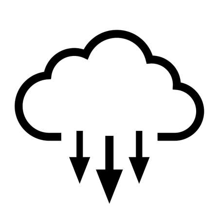 Precipitations and rainfall vector icon on white backgroundのイラスト素材