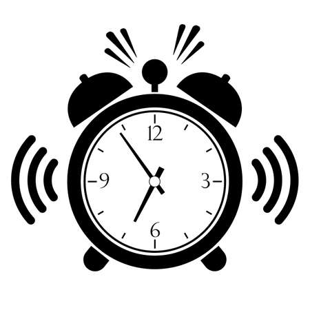 Ringing alarm clock vector icon isolated on white backgroundのイラスト素材