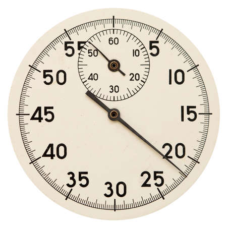 Stopwatch dial face isolated on white backgroundの写真素材