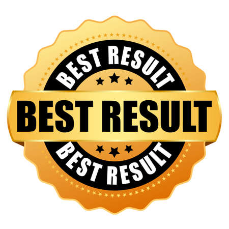 Best result gold award badge isolated on white backgroundのイラスト素材