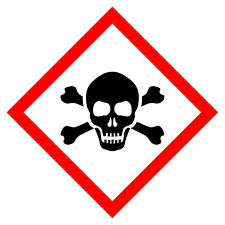 Skull poison vector sign isolated on white backgroundのイラスト素材