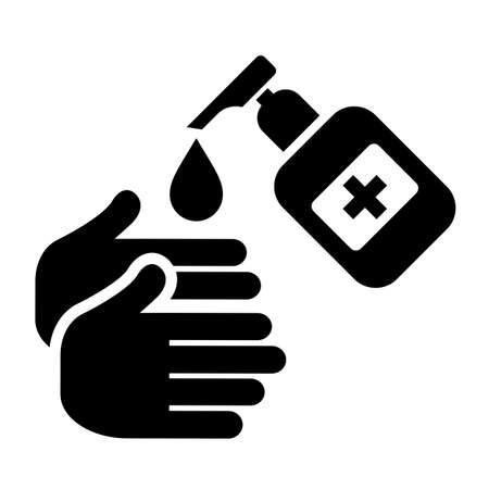 Sanitize your hands vector sign isolated on white backgroundのイラスト素材