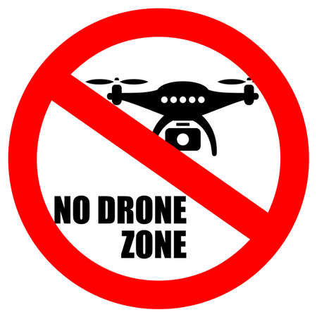 No drone zone vector sign isolated on white backgroundのイラスト素材