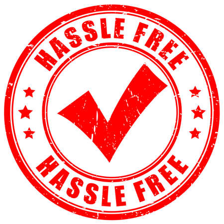 Hassle free vector rubber stamp on white backgroundのイラスト素材